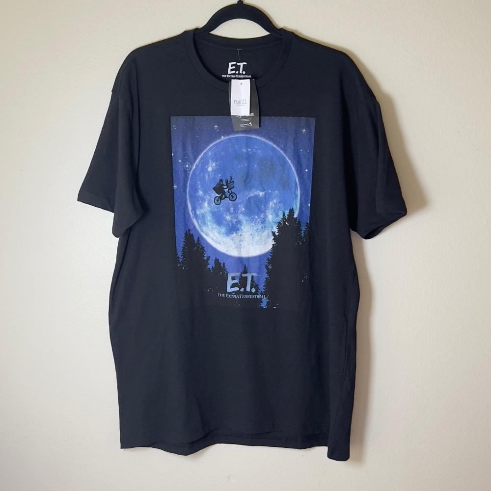 E.T. The Extra-Terrestrial Black Graphic Tee Men’s XL NWT Movie Retro Shirt